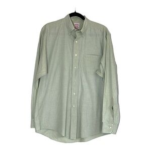 Brooks Brothers All Cotton Mens Button Down Shirt Size 16-5 Moss Green